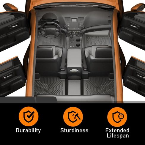 G-PLUS TPE Floor Mats Fit Dodge Ram 1500 Quad Cab 2009-2018 / Ram 1500 Classic Quad Cab 2019-2022 1st & 2nd Row Truck Accessories Cargo Liners All Weather Protection 3PCs Black Alfombras para Carro in Kuwait