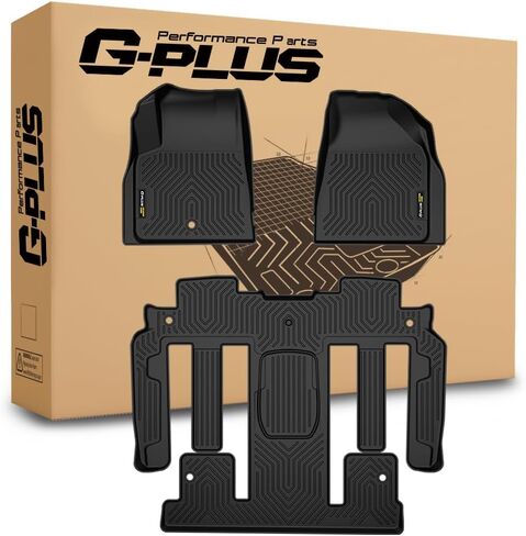 G-PLUS TPE Floor Mats Fit Dodge Ram 1500 Quad Cab 2009-2018 / Ram 1500 Classic Quad Cab 2019-2022 1st & 2nd Row Truck Accessories Cargo Liners All Weather Protection 3PCs Black Alfombras para Carro in Kuwait