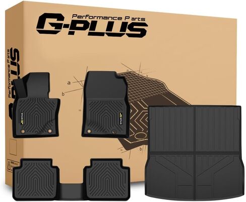 G-PLUS TPE Floor Mats Fit Dodge Ram 1500 Quad Cab 2009-2018 / Ram 1500 Classic Quad Cab 2019-2022 1st & 2nd Row Truck Accessories Cargo Liners All Weather Protection 3PCs Black Alfombras para Carro in Kuwait