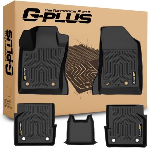 G-PLUS TPE Floor Mats Fit Dodge Ram 1500 Quad Cab 2009-2018 / Ram 1500 Classic Quad Cab 2019-2022 1st & 2nd Row Truck Accessories Cargo Liners All Weather Protection 3PCs Black Alfombras para Carro in Kuwait