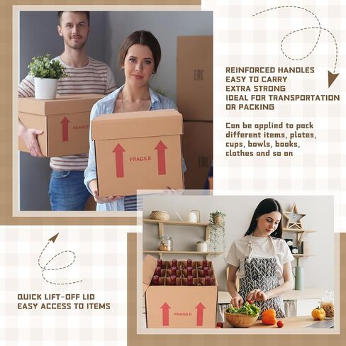 Tatuo 5 Pack Wine Bottle Moving Box with Lid 14 x 12 x 13 Inch Corrugated 12 Bottle Moving and Storage Box with Reinforced Cardboard and Handles for Wine, Champagne or Glass Bottles in Saudi Arabia