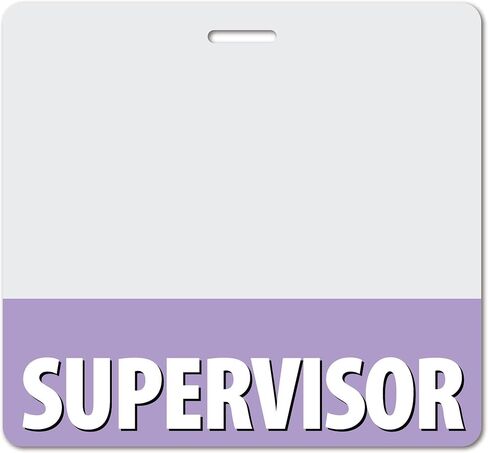 Supervisor شديد التحمل أفقيًا ورديًا ساطعًا (عبوة واحدة) - بطاقات مقاومة للانسكاب والتمزق - ملصق تعريف سريع الدور مطبوع على الوجهين في الولايات المتحدة الأمريكية من BadgeZoo in Kuwait