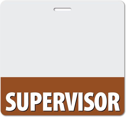 Supervisor شديد التحمل أفقيًا ورديًا ساطعًا (عبوة واحدة) - بطاقات مقاومة للانسكاب والتمزق - ملصق تعريف سريع الدور مطبوع على الوجهين في الولايات المتحدة الأمريكية من BadgeZoo in Kuwait