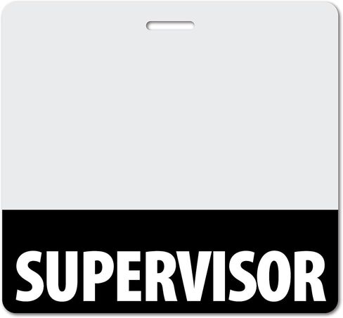 Supervisor شديد التحمل أفقيًا ورديًا ساطعًا (عبوة واحدة) - بطاقات مقاومة للانسكاب والتمزق - ملصق تعريف سريع الدور مطبوع على الوجهين في الولايات المتحدة الأمريكية من BadgeZoo in Kuwait