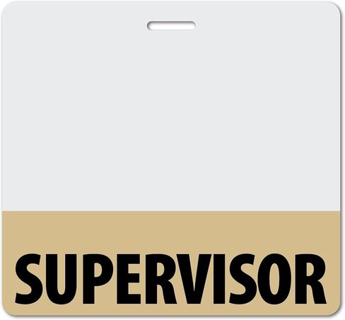 Supervisor شديد التحمل أفقيًا ورديًا ساطعًا (عبوة واحدة) - بطاقات مقاومة للانسكاب والتمزق - ملصق تعريف سريع الدور مطبوع على الوجهين في الولايات المتحدة الأمريكية من BadgeZoo in Kuwait