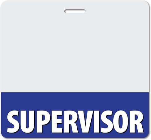 Supervisor شديد التحمل أفقيًا ورديًا ساطعًا (عبوة واحدة) - بطاقات مقاومة للانسكاب والتمزق - ملصق تعريف سريع الدور مطبوع على الوجهين في الولايات المتحدة الأمريكية من BadgeZoo in Kuwait