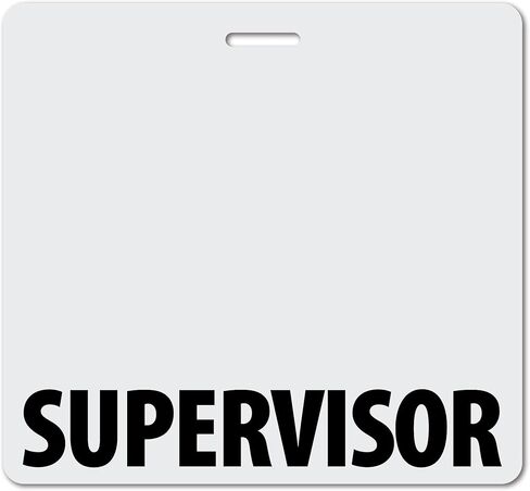 Supervisor شديد التحمل أفقيًا ورديًا ساطعًا (عبوة واحدة) - بطاقات مقاومة للانسكاب والتمزق - ملصق تعريف سريع الدور مطبوع على الوجهين في الولايات المتحدة الأمريكية من BadgeZoo in Kuwait
