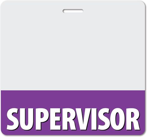 Supervisor شديد التحمل أفقيًا ورديًا ساطعًا (عبوة واحدة) - بطاقات مقاومة للانسكاب والتمزق - ملصق تعريف سريع الدور مطبوع على الوجهين في الولايات المتحدة الأمريكية من BadgeZoo in Kuwait