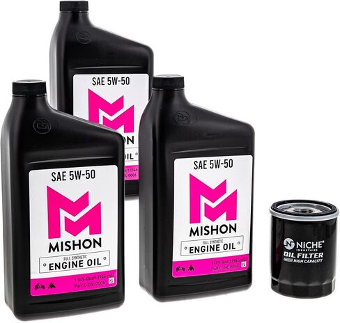 MISHON Engine Oil Change Kit for Polaris RZR XP Turbo S 5W-50 Full-Synthetic (2016-2018) in Kuwait