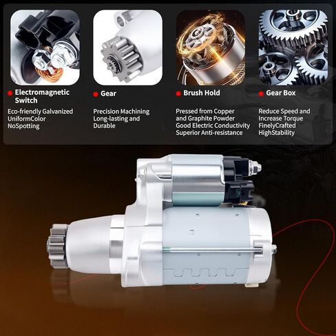 17825 New Starter Motor Compatible with 02-17 Toyota Camry Avalon Highlander Sienna RAV4 Lexus ES300 ES350 RX330 RX350 Scion XB TC 2.4L 3.0L 3.5L # 228000-9900 428000-4100 in Saudi Arabia