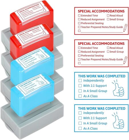 4 PCS Teacher Stamps for Classroom Self-inking Accommodations Stamp Set Completed Grading Rubber Behavior Teacher Stamps for Back to School Homework Student Dormitory First Day of School Supplies Gift in Saudi Arabia