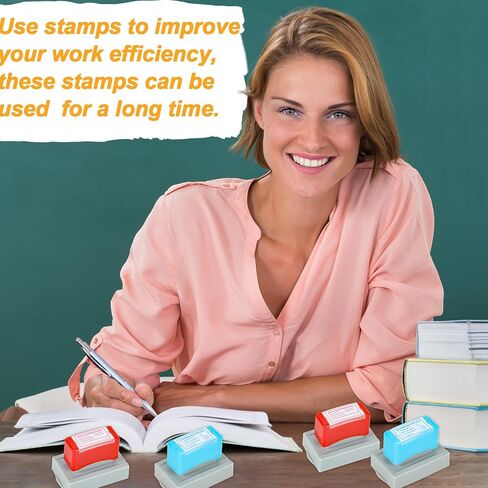 4 PCS Teacher Stamps for Classroom Self-inking Accommodations Stamp Set Completed Grading Rubber Behavior Teacher Stamps for Back to School Homework Student Dormitory First Day of School Supplies Gift in Saudi Arabia