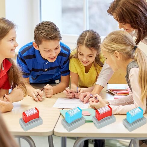 4 PCS Teacher Stamps for Classroom Self-inking Accommodations Stamp Set Completed Grading Rubber Behavior Teacher Stamps for Back to School Homework Student Dormitory First Day of School Supplies Gift in Saudi Arabia