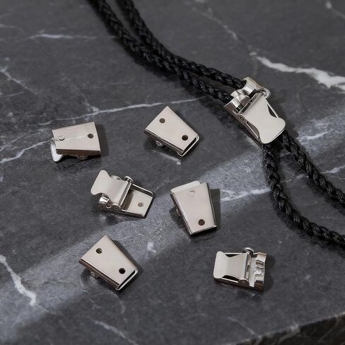 12 Pcs Silver Bolo Tie Making Supplies, Copper Bolo Tie Clasp, DIY Tie Clip Component with Dual-Hole Design for Personalized Tie Creations in Saudi Arabia