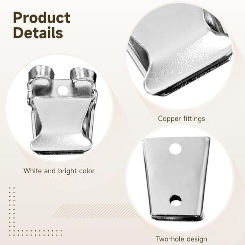 12 Pcs Silver Bolo Tie Making Supplies, Copper Bolo Tie Clasp, DIY Tie Clip Component with Dual-Hole Design for Personalized Tie Creations in Saudi Arabia