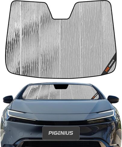 مظلة الشمس للزجاج الأمامي من Pigenius لسيارة Toyota Prius & Prius Prime (الجيل 5) 2023-2026، تناسب LE XLE Limited، فضي/أسود قابل للعكس in Kuwait