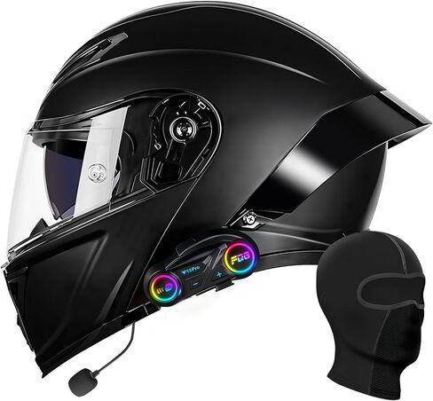 Motorcycle Helmet Bluetooth, DOT Approved Modular Motorcycle Helmets with Dual Visor, Flip Up Full Face Helmet for Adults Men Women in Saudi Arabia