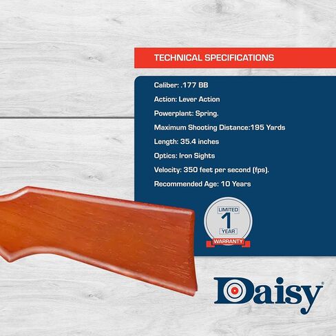 Daisy Outdoor Products موديل 1938 Red Ryder BB Gun، حبيبات خشبية، الطول الإجمالي: 35.4 بوصة in Saudi Arabia
