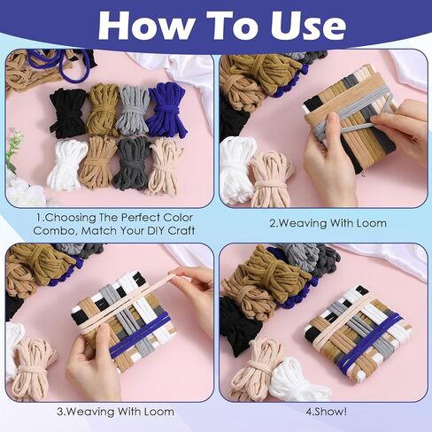 Kifmurase 800 Pcs Refill Loops for 7-Inch Weaving Loom 8 Colors Loom Loops for Potholder Making, Elastic Nylon Weaving Loop Craft Flexible Loom Bands for Adult DIY Projects Gifts in Kuwait