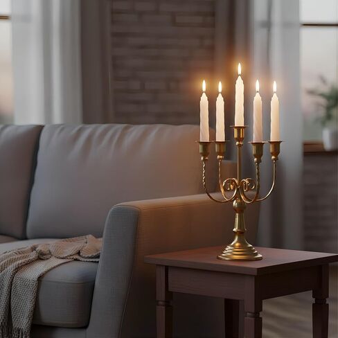Metal Candelabra Gold Candle Stand 11.8" Tall, 5-Candle Candlestick Holder for Taper Candles, Candle Holder for Wedding Centerpiece Christmas Valentine Holiday Party Event Reception Decor, 2Pcs in Saudi Arabia