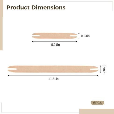6 Pcs Beech Wood Weaving Shuttles, Large 11.81 x 0.98 in / 11.81 x 0.98 in / 30 x 2.5 cm Small 5.91 x 0.94 in / 15 x 2.4 cm Smooth Sticks for DIY Tapestry Loom Craft, Crochet Knitting Tool Set in Saudi Arabia
