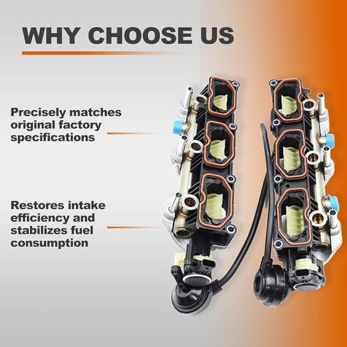 Pair Intake Manifold Left Right Compatible with Audi A6 A7 Q7 3.0L V6 2013 2014 2015 2016 2017 2018 2019 Intake Manifold Replace# 06E133109 06E133110 06E133109AF 06E133110AF 2PCS in Saudi Arabia