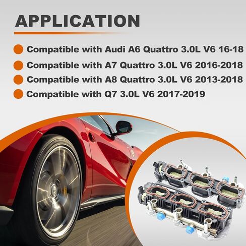 Pair Intake Manifold Left Right Compatible with Audi A6 A7 Q7 3.0L V6 2013 2014 2015 2016 2017 2018 2019 Intake Manifold Replace# 06E133109 06E133110 06E133109AF 06E133110AF 2PCS in Saudi Arabia