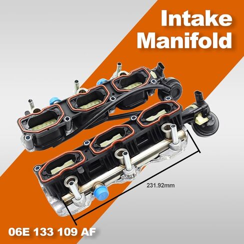 Pair Intake Manifold Left Right Compatible with Audi A6 A7 Q7 3.0L V6 2013 2014 2015 2016 2017 2018 2019 Intake Manifold Replace# 06E133109 06E133110 06E133109AF 06E133110AF 2PCS in Saudi Arabia