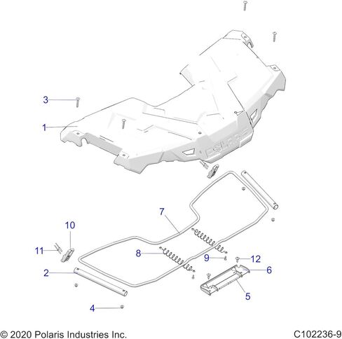 صندوق إغلاق Polaris ATV، الكابينة، الأمامي [من 14/10/2021]، قطعة OEM الأصلية 5526448، الكمية 1 in Kuwait