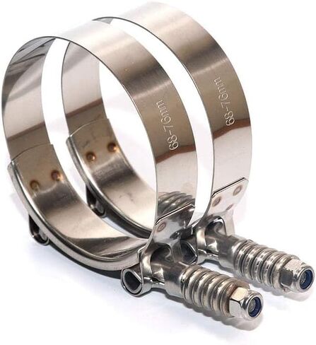 2 Pack TMKOOL 75mm to 83mm 2.75" Spring Loaded Constant Tension T Bolt Clamp Stainless Steel for 2.75" ID Coupler Hose (2PCS 75-83MM) in Kuwait