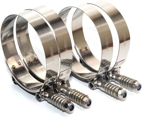 2 Pack TMKOOL 75mm to 83mm 2.75" Spring Loaded Constant Tension T Bolt Clamp Stainless Steel for 2.75" ID Coupler Hose (2PCS 75-83MM) in Kuwait