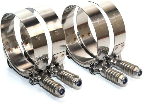 2 Pack TMKOOL 75mm to 83mm 2.75" Spring Loaded Constant Tension T Bolt Clamp Stainless Steel for 2.75" ID Coupler Hose (2PCS 75-83MM) in Kuwait