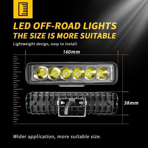 Willpower 2 قطعة شريط إضاءة LED 6 بوصة 18 وات صفوف واحدة شعاع بقعة نحيفة صغيرة LED القرون ضوء العمل على الطرق الوعرة القيادة ضوء الضباب لسيارات الدفع الرباعي ATV شاحنة دراجة نارية قارب in Kuwait