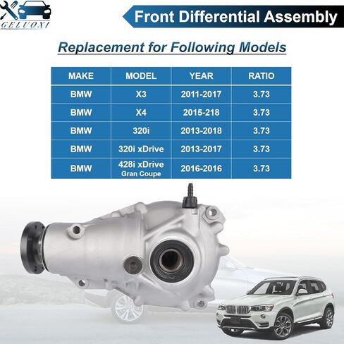مجموعة الناقل التفاضلي الأمامي 31509455991 استبدال BMW X3 28iX (نسبة 3.73) 2011 2012 Repl.# 31507592002، 31 50 7 592 002، 31 50 9 455 991 GELUOXI in Kuwait