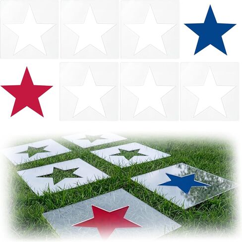 Sintuff 6 Pcs 4th of July 25 Inch Large Star Stencils for Painting 250th Anniversary Patriotic Star Stencil Craft on Yard and Lawn Reusable Plastic Drawing Template for Independence Day DIY Home Decor in Kuwait