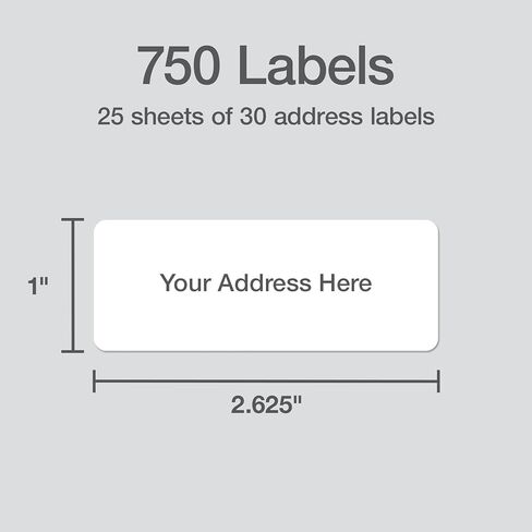 Redi-Tag Printable Address Labels, Customizable Stickers, 1" x 2-5/8", White, 750 Blank Mailing Labels for Inkjet and Laser Printers (1009573) in Kuwait