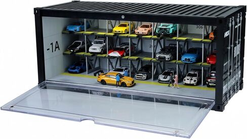 1:64 Diecast Car Display Case with LED Lighting - Multi-Level Parking Garage Diorama, Stackable & Linkable Storage Organizer for Hot Wheels, Matchbox in Saudi Arabia