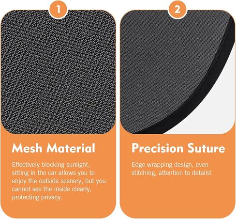 2 PCS Car Window Shades, Static Cling Windshield Sunshade, 10 x 7 Inches Sun Shade Blocker, Universal Automotive Sun Shade Protection Accessories for Cars (Black) in Saudi Arabia