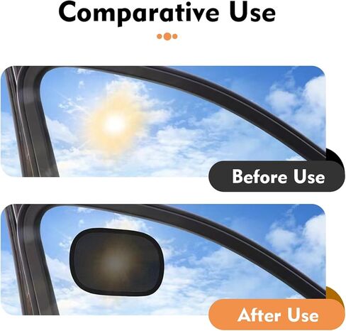 2 PCS Car Window Shades, Static Cling Windshield Sunshade, 10 x 7 Inches Sun Shade Blocker, Universal Automotive Sun Shade Protection Accessories for Cars (Black) in Saudi Arabia