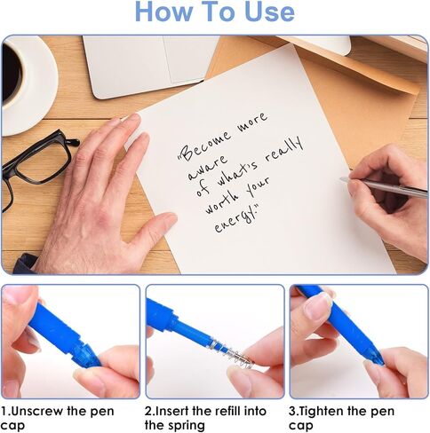 24 Pack 8 Blue 8 Black 8 Red Erasable Gel Ink Pen Refills 0.7 mm Compatible with FriXion Friction, Multicolor Medium Fine Point Refills for Erasable Pens Smooth Writing Fast Dry for School Office in Saudi Arabia