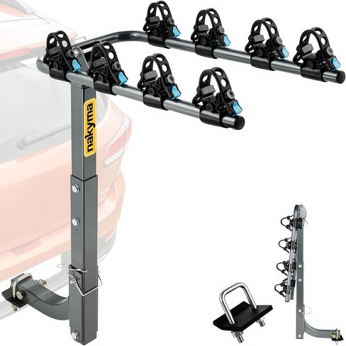 4 Bike Rack Hitch Mount, 240 lbs Heavy Duty Steel Hitch Bike Rack for Car SUV Truck, Anti-Sway Cradle System, Trailer Hitch Bike Carrier Bicycle Rack Fits 2" Receiver in Saudi Arabia
