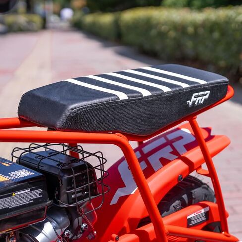 18" Racing Stripe Mini Bike Seat - Premium Non-Slip Design,Soft Comfort Upgrade Compatible with FRP GMB100 & Oryxearth,Classic Black & White Style in Kuwait