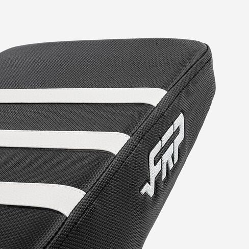 18" Racing Stripe Mini Bike Seat - Premium Non-Slip Design,Soft Comfort Upgrade Compatible with FRP GMB100 & Oryxearth,Classic Black & White Style in Kuwait
