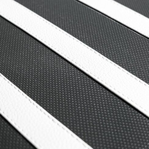 18" Racing Stripe Mini Bike Seat - Premium Non-Slip Design,Soft Comfort Upgrade Compatible with FRP GMB100 & Oryxearth,Classic Black & White Style in Kuwait