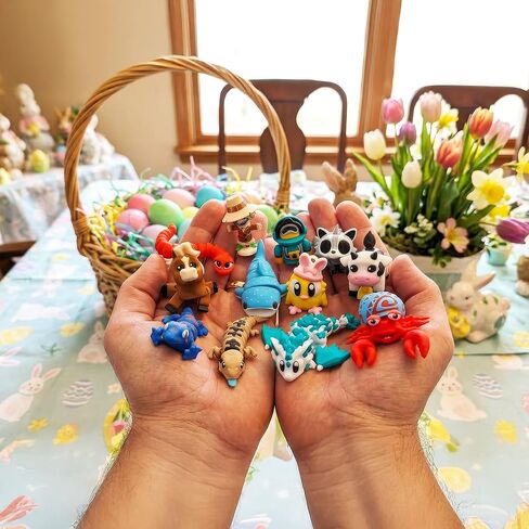Easter Egg Surprise 10 Pack – Prefilled Pastel Eggs with Poseable Articulated Creatures, Easter Basket Stuffers, Egg Hunt Fillers, Mini Animal Figurine Collection in Saudi Arabia