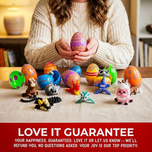 Easter Egg Surprise 10 Pack – Prefilled Pastel Eggs with Poseable Articulated Creatures, Easter Basket Stuffers, Egg Hunt Fillers, Mini Animal Figurine Collection in Saudi Arabia
