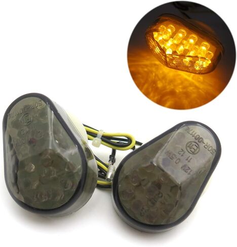 Amber LED Diamond Turn Signal Lights ABS Housing Flush Mount Fits ZZR600 ZX-6R ZX-7R ZX-9R ZX-10R ZX-12R Motorcycle Indicator Side Marker Lamps in Saudi Arabia