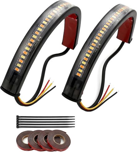 2 PCS Motorcycle LED Turn Signal Light, Flexible 3014 SMD Strip with 120-Degree Viewing Angle, Waterproof Running Light Bar, Universal for Most Motorcycles (White) in Kuwait