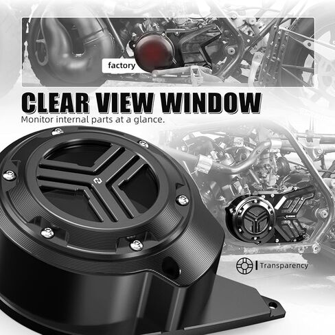 NICECNC Engine Stator Cover, Clear View Window Stator Housing Compatible with Yamaha Banshee 350 YFZ350 1987-2006, 2GU-15411-00-00, Black in Kuwait
