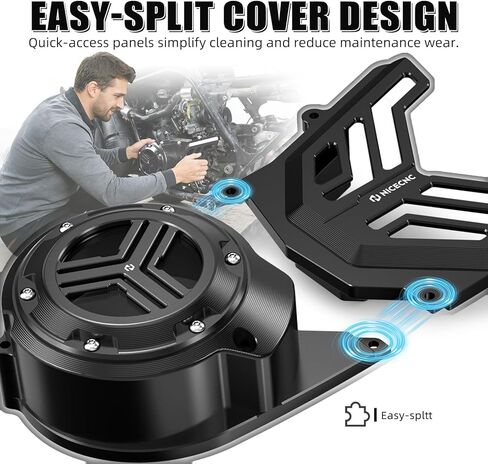 NICECNC Engine Stator Cover, Clear View Window Stator Housing Compatible with Yamaha Banshee 350 YFZ350 1987-2006, 2GU-15411-00-00, Black in Kuwait